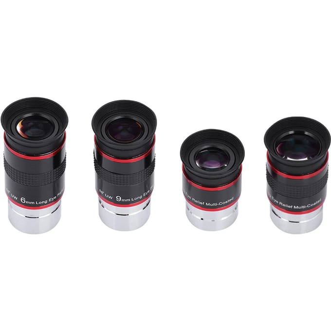 1.25  68 degrees  Ultra Wide Angle FMC Eyepiece Kit 6+9+15+20mm for Astro Telescope black