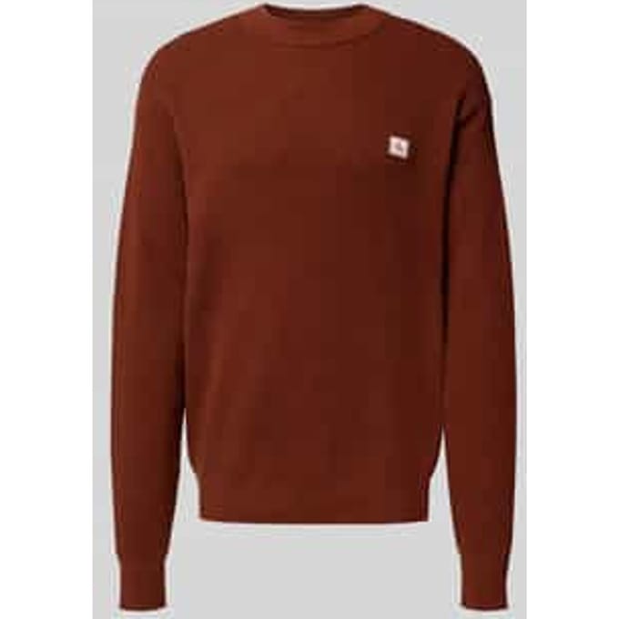 Gebreide pullover met labelpatch