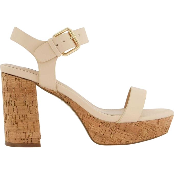Dune London Dames/Dames Jarell Leren Blok Sandalen (Ecru)