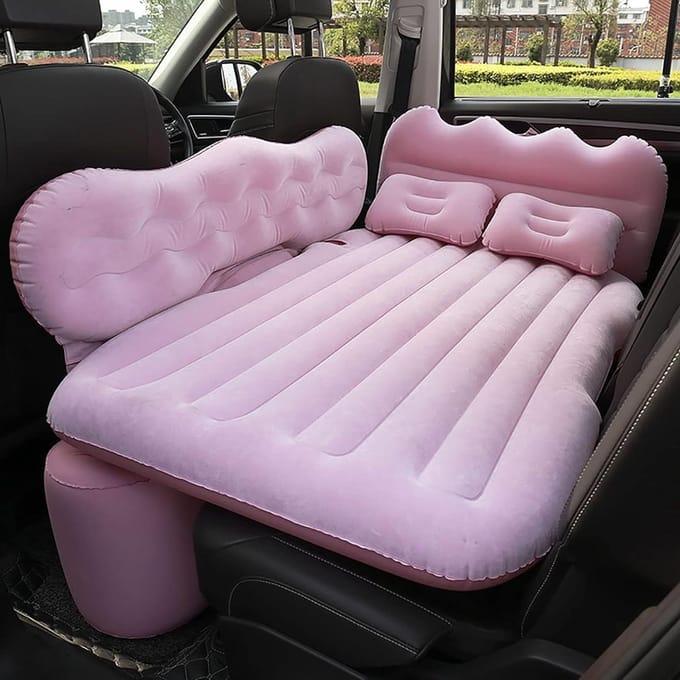 Auto Luchtbed - Opblaasbaar Matras - Kamperen en Reizen - Perfecte Pasvorm - 100g - Grijs