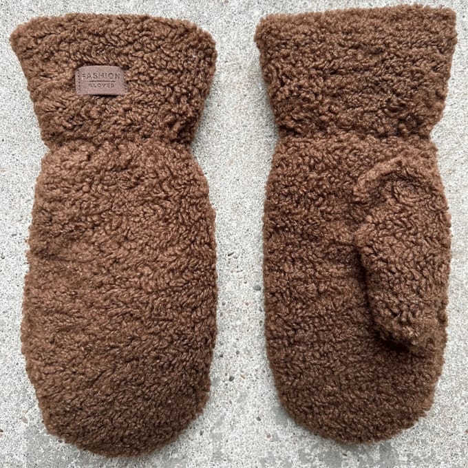Teddy wanten dames - Wanten dames - Warme voering - Bruin - Choco bruin - One size