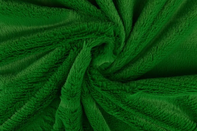 10 meter zachte bont stof - Groen - Pluche stoffen - 155cm breed