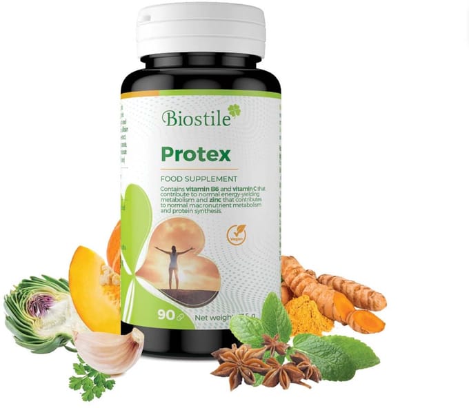 Biostile – Protex – Capsules met geconcentreerde Kruidenextracten – Vitamine B6 - Vitamine C - 30 Capsules