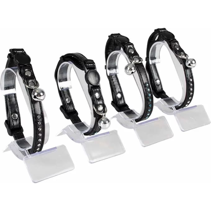 Duvo+ Kattenhalsband Leder & Diamanten 20-30CM / 10MM