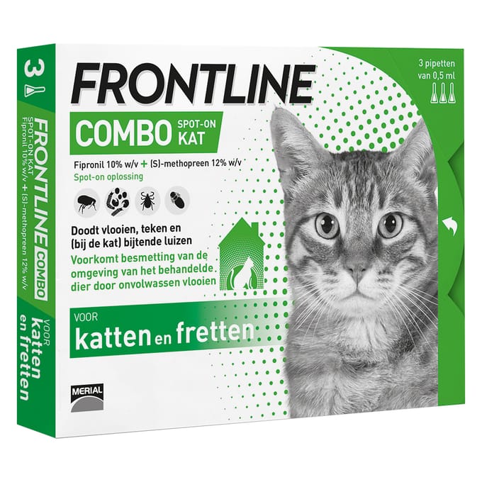 Frontline Combo Anti Vlooienmiddel en Tekenmiddel Kat - 3 Pipetten