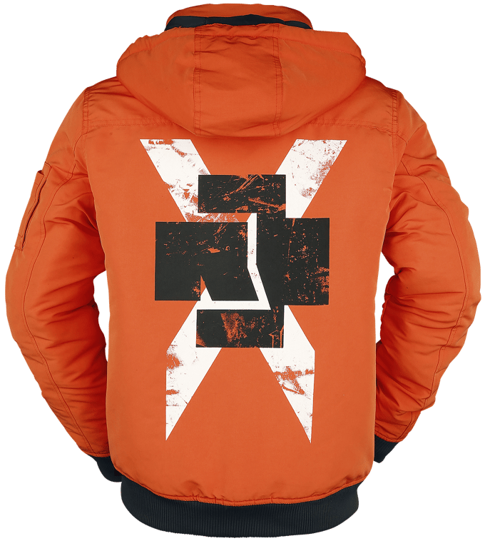 Rammstein Winterjas - Winter Jacket - M tot 3XL - voor Mannen - oranje-zwart