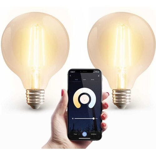 HOFTRONIC SMART 2x Smart E27 LED filament lamp - G95 - Wifi & Bluetooth - 806 lumen - 7 Watt - Warm wit tot koud wit