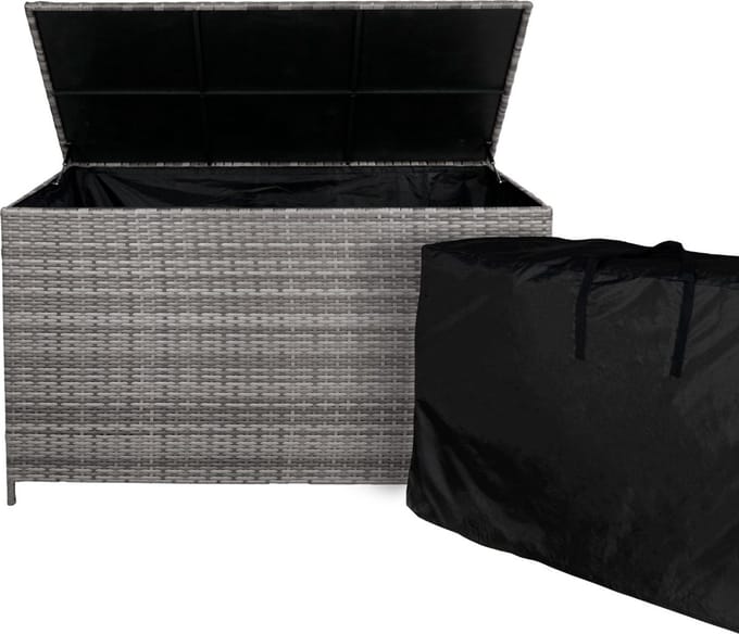 Kussenbox - rotan - 582 l - grijs