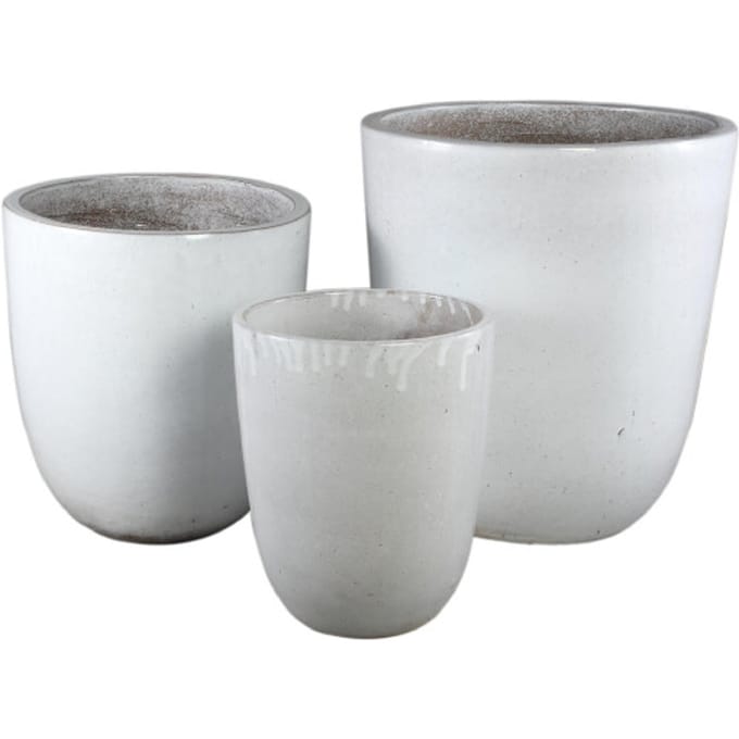 PTMD - Pot Gommes - Wit - 55x55x61cm - Set van 3