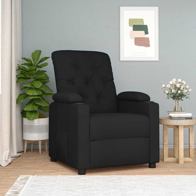 vidaXL - Fauteuil - verstelbaar - stof - zwart