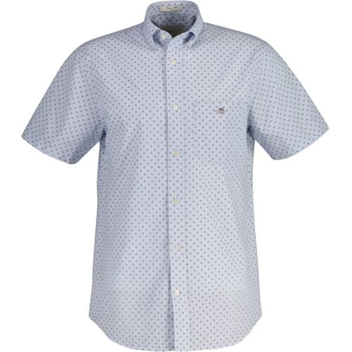 Gant Overhemd Micro Pattern Short Sleeve Licht Blauw / male