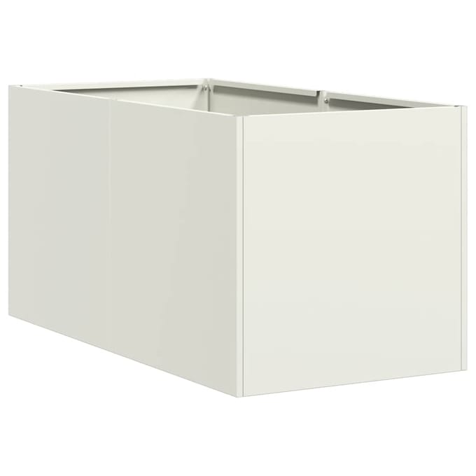 vidaXL - Plantenbak - 40x80x40 - cm - koudgewalst - staal - wit