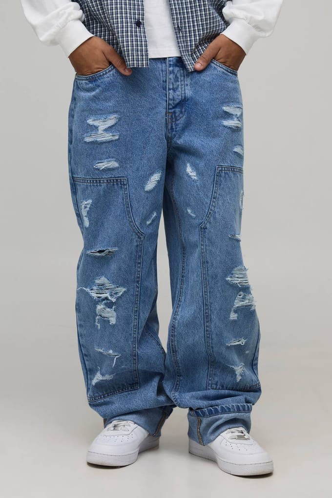 Relaxed Fit Gescheurde Timmerman Jeans | Light Wash | Size 30