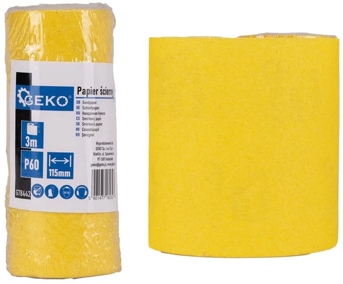 GEKO Schuurpapier rol - 115mm x 3m - P60 korrel