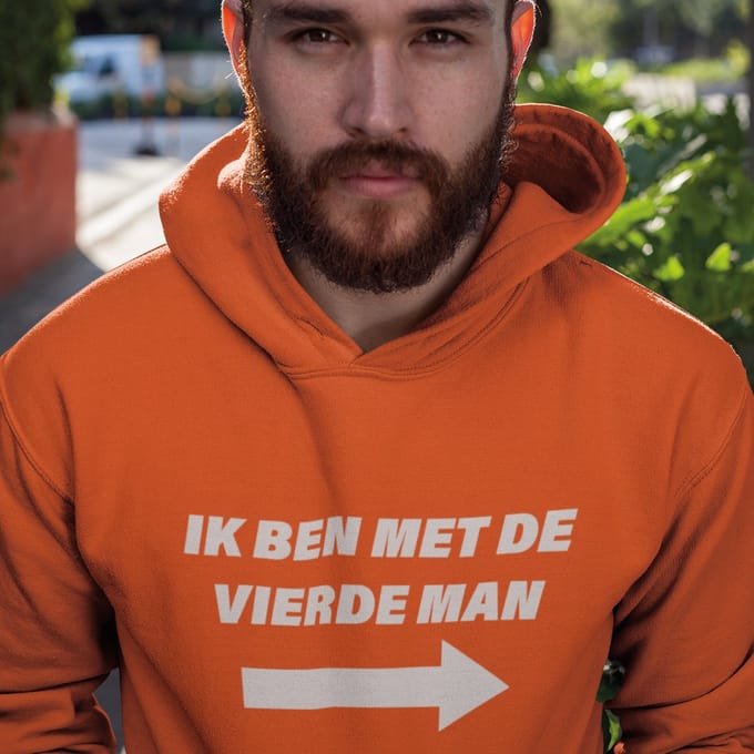 Oranje EK Hoodie Ik Ben Met De Vierde Man MAAT M