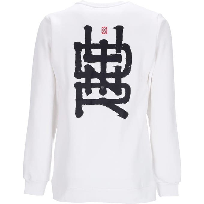 Ideogram Barcellona X Dlynr Crewneck herensweatshirt met ronde hals, wit