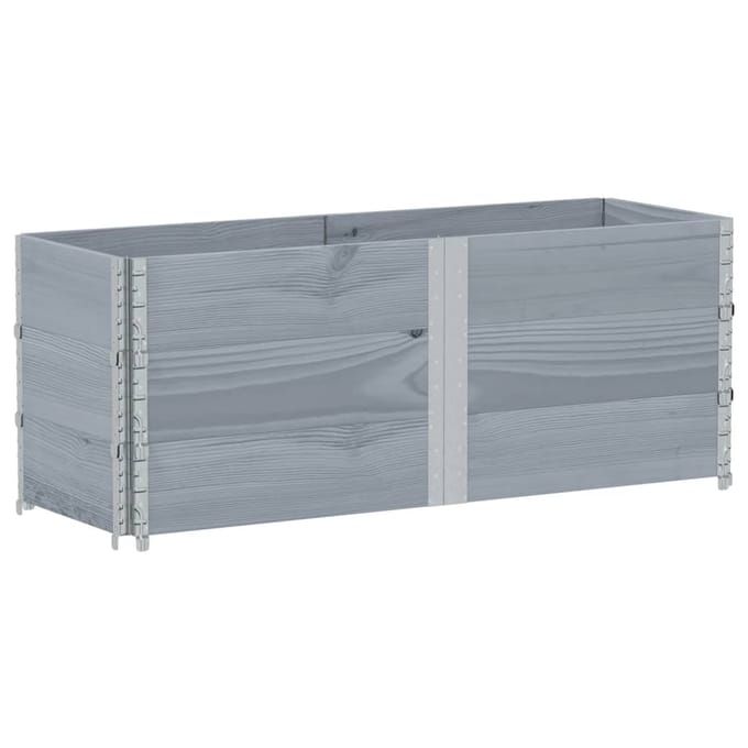 vidaXL - Plantenbak - 150x50 - cm - massief - grenenhout - grijs