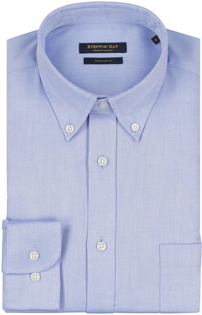 Steppin' Out Overhemd Regular-fit Dobby Lichtblauw Regular-fit - Casual Shirt