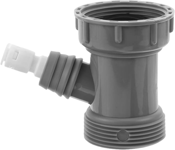 Afvoerslang Adapter - Keuken Gootsteen - Voorkomt Overloop - Y-Aansluiting Vaatwasser - 9 x 7.5 x 5.5 cm - Lichtgrijs