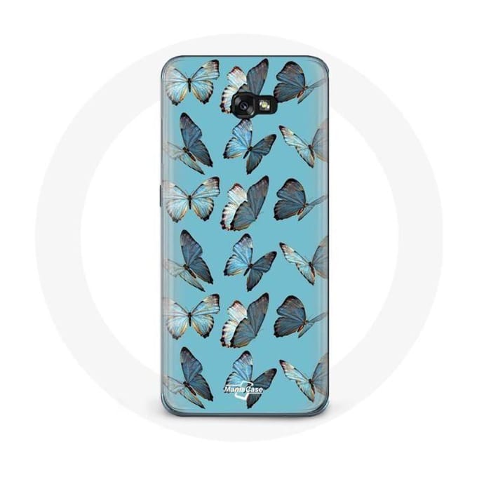 Case voor Samsung A5 2016 Vlinders Blauwe Achtergrond blauw