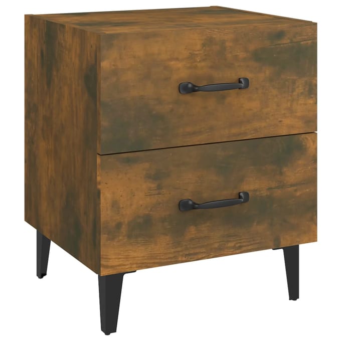 vidaXL - Nachtkastje - 40x35x47,5 - cm - gerookt - eikenkleurig