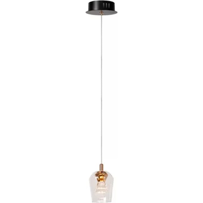 Lucide BERLIANE - Hanglamp - Ø 12 cm - LED Dimbaar - 1x4W 2700K - Met vervangbare LED-module - Transparant - Essential