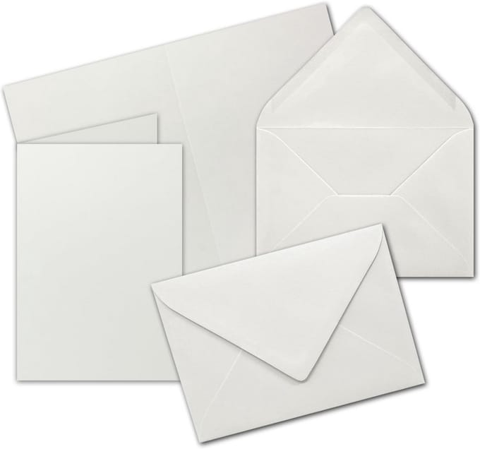 Dubbelzijdig Gekleurde Kaarten Set A5/C5 met Bijpassende Enveloppen (25 Sets)