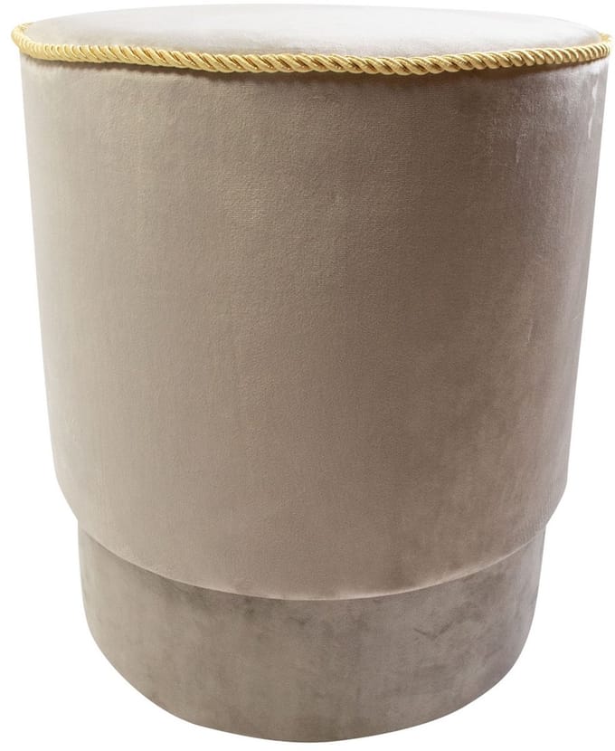 poef fluweel goud champagne 38x38x45cm
