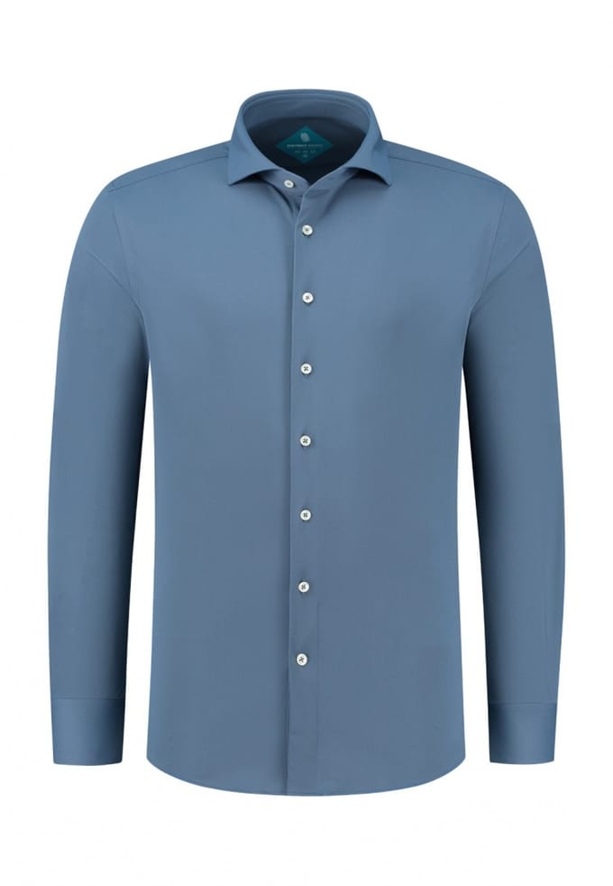 District Indigo Overhemd Pique Performance Steel Blue  39