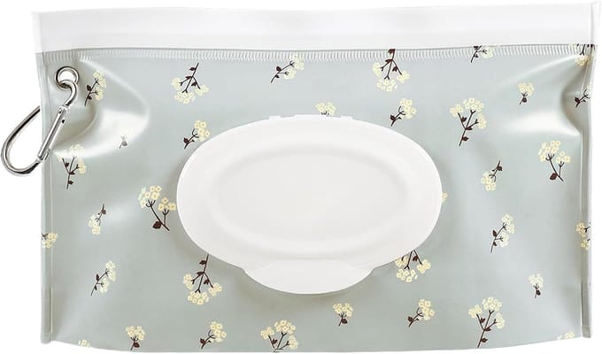 Draagbare Doekjes Houder - Navulbare Pouch - Onderweg Gebruik - Luchtdichte Opslag - 24x14cm - Grijs