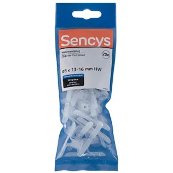 Sencys Plug Voor Holle Wand Nylon - Diam. 8mm - 20 Stuks