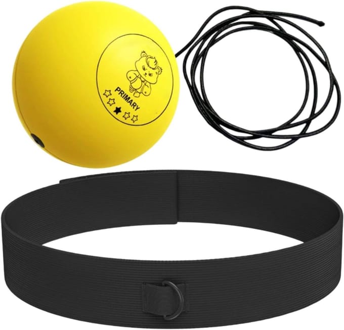 Reflecterende Boksbal - Trainingsbal Set - Reactievermogen Trainen - PU Schuim Materiaal - Verschillende Groottes - Geel