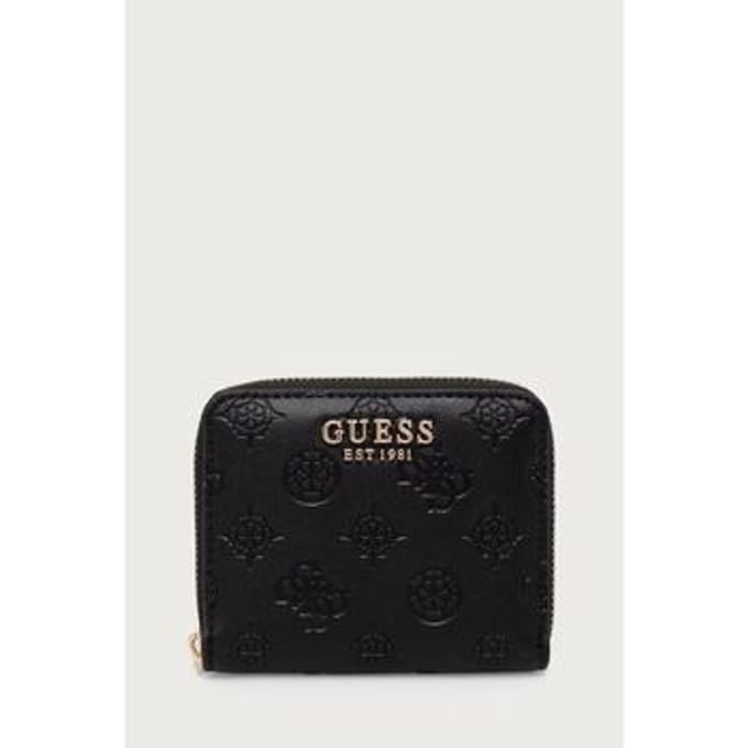 GUESS portemonnee Carmella SLG Small Zip Around Wallet Black Logo zwart