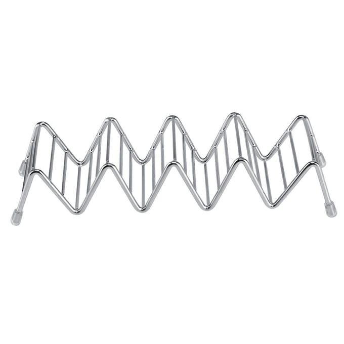 Golfvorm Roestvrij Staal Mexicaanse Taco Houder Display Standaard Schelp Rek 4 5 Sleuven gray