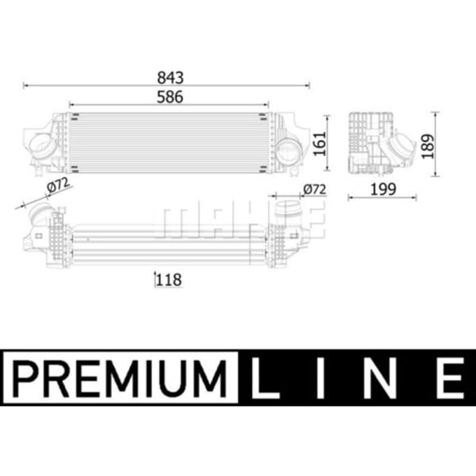 Lage-temperatuurRadiator, laadluchtRadiator MAHLE CI 610 000P