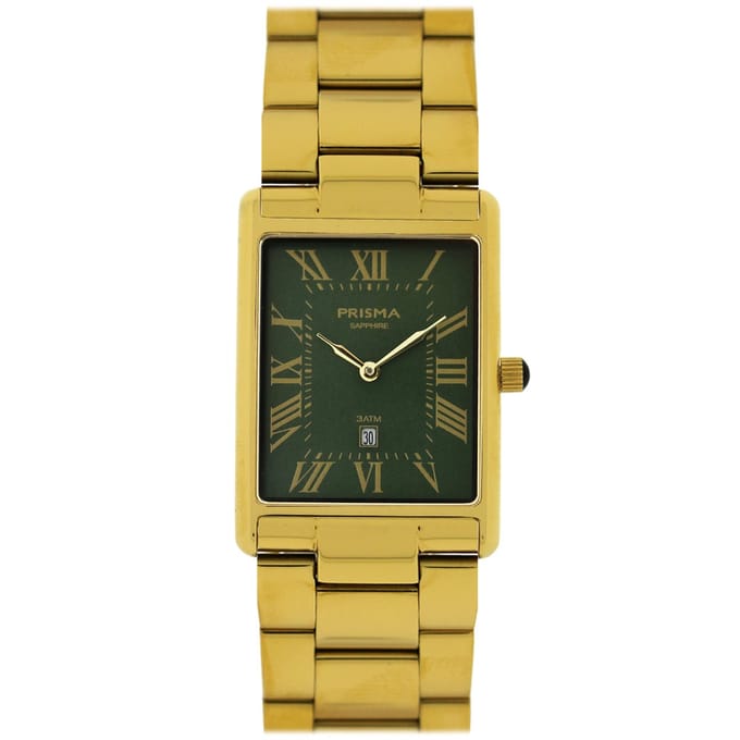 Prisma - heren horloge - P.2377 Baron Gold groen en schakelband