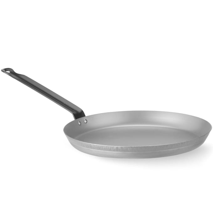 HENDI Pannenkoekenpan - koolstofstaal - lage rand - 29 cm - inductie en oven 220 graden