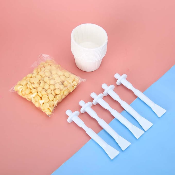 Blue ZOO 50g Gezicht Neus Haarverwijdering Waxbonen met Haarverwijderings Applicator Stokjes wit