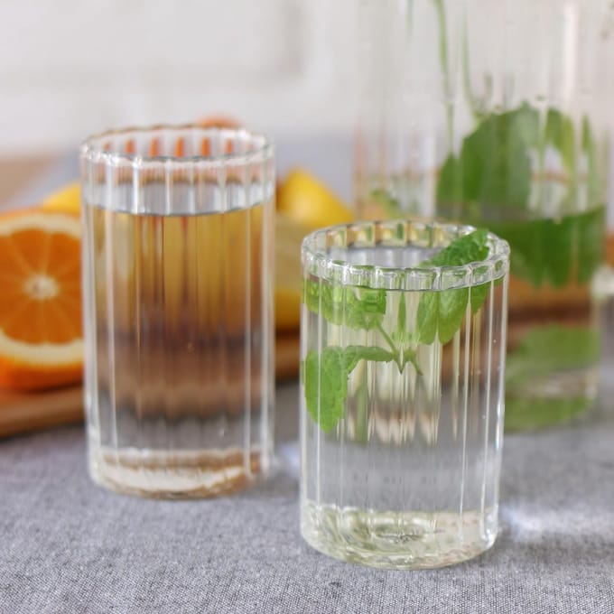 Wilmax Glas - 200 ml- Geribbeld Glas - 200 ml 6-delige set
