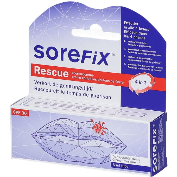 SoreFix® Rescue Koortslipcrème 4-in-1 SPF30 6 Crème