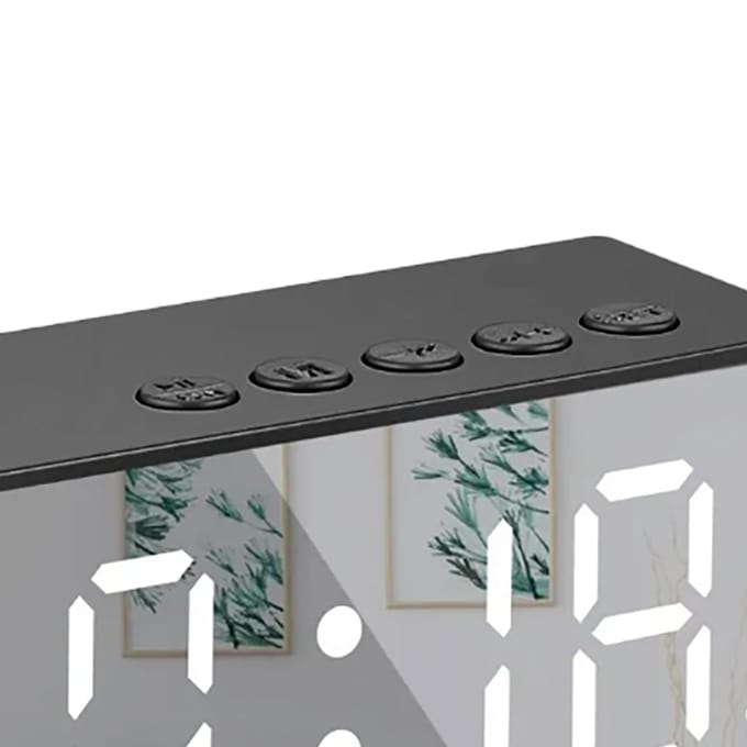 Intelligente Digitale Display Wekker Multifunctionele Bluetooth 5.0 Spiegelafwerking Slimme Luidspreker gray