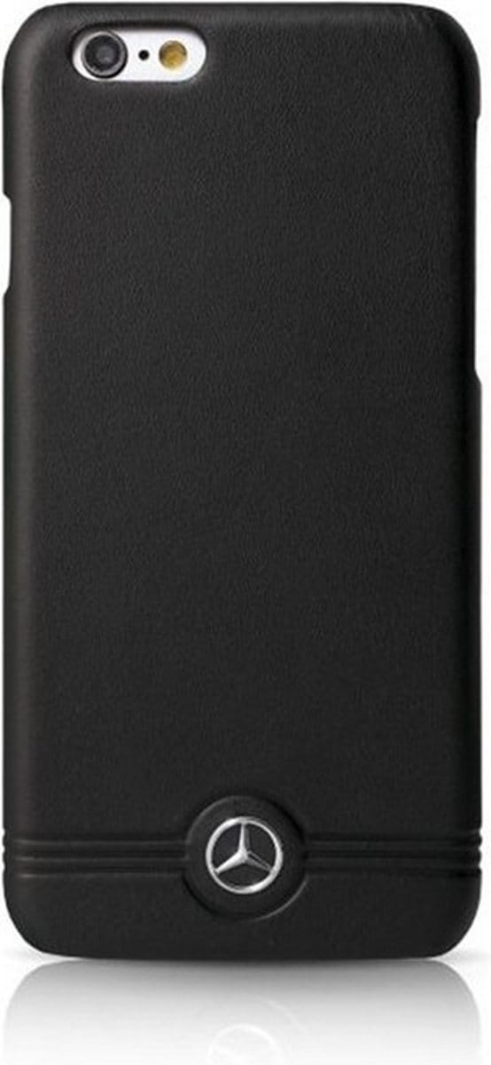 Mercedes-Benz Pure Line Leather Front Grill Back Case - Geschikt voor Apple iPhone 6/6S Plus (5.5") - Zwart