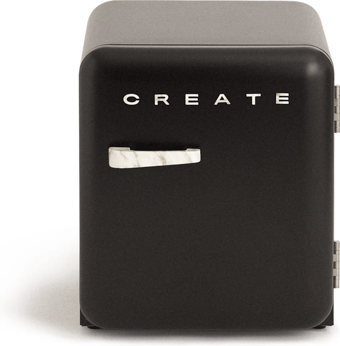 CREATE - Koelkast in retrostijl - Zwart - Handvat Marmer - FRIDGE RETRO 48L