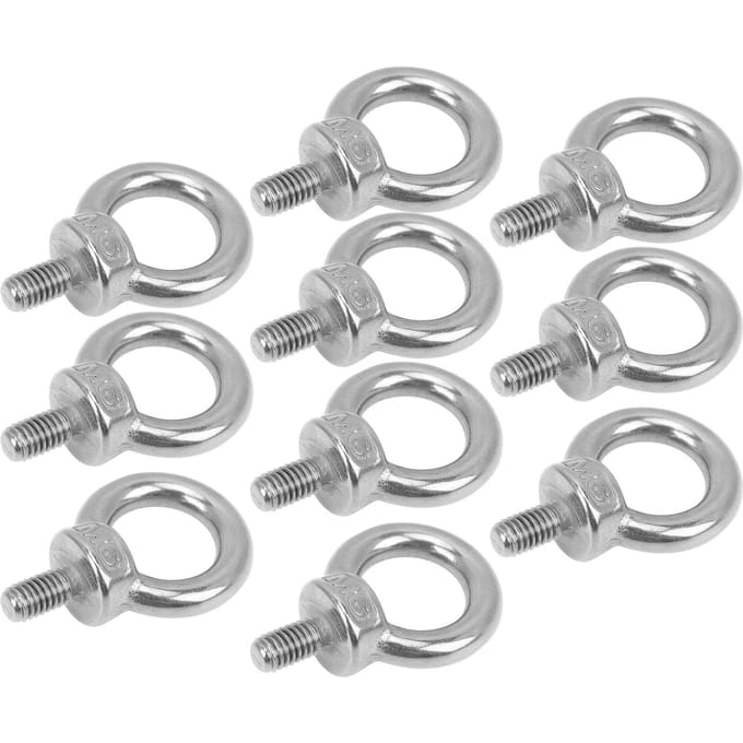 10 stuks M6 roestvrij staal hijsoogbout zware kwaliteit marine grade ring schroefbouten
