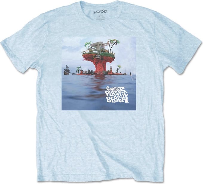 Gorillaz - Plastic Beach Heren T-shirt - S - Blauw