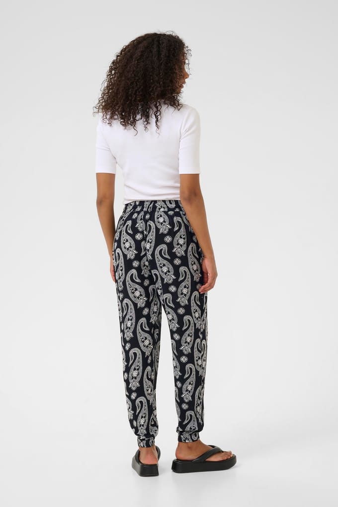 Pants Suiting Regular fit Black / Chalk Paisley black offwhite