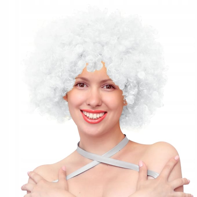 Witte Afro Pruik voor Feesten - One Size Fits All
