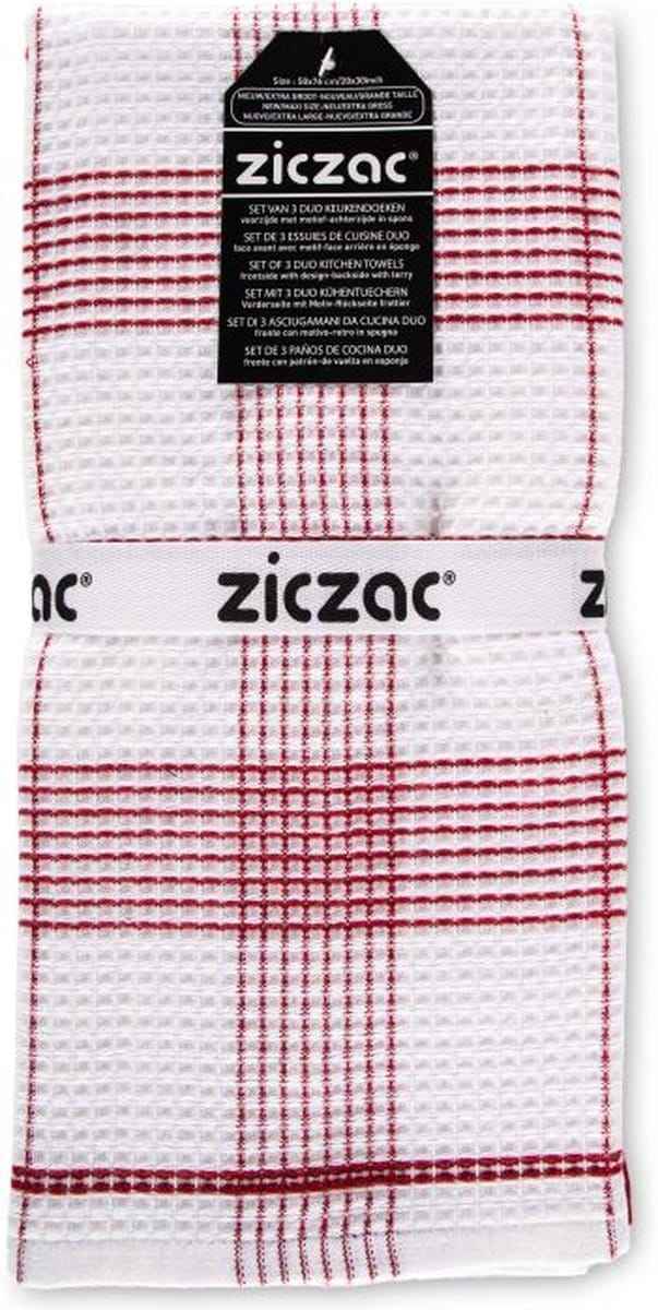 Keukenhanddoek CULINARY CULINARY DUO WAFFLE - SET/3 - 50x76 cm, rood