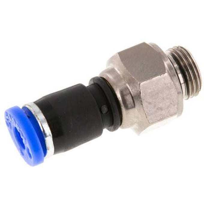 4mm & G1/8'' Draaidoorvoer Insteek Buitendraad Vernikkeld Messing/PBT NBR
