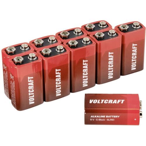 VOLTCRAFT 6LR61 9V batterij (blok) Alkaline 550 mAh 9 V 10 stuk(s)